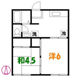 香山ハイツの物件間取画像